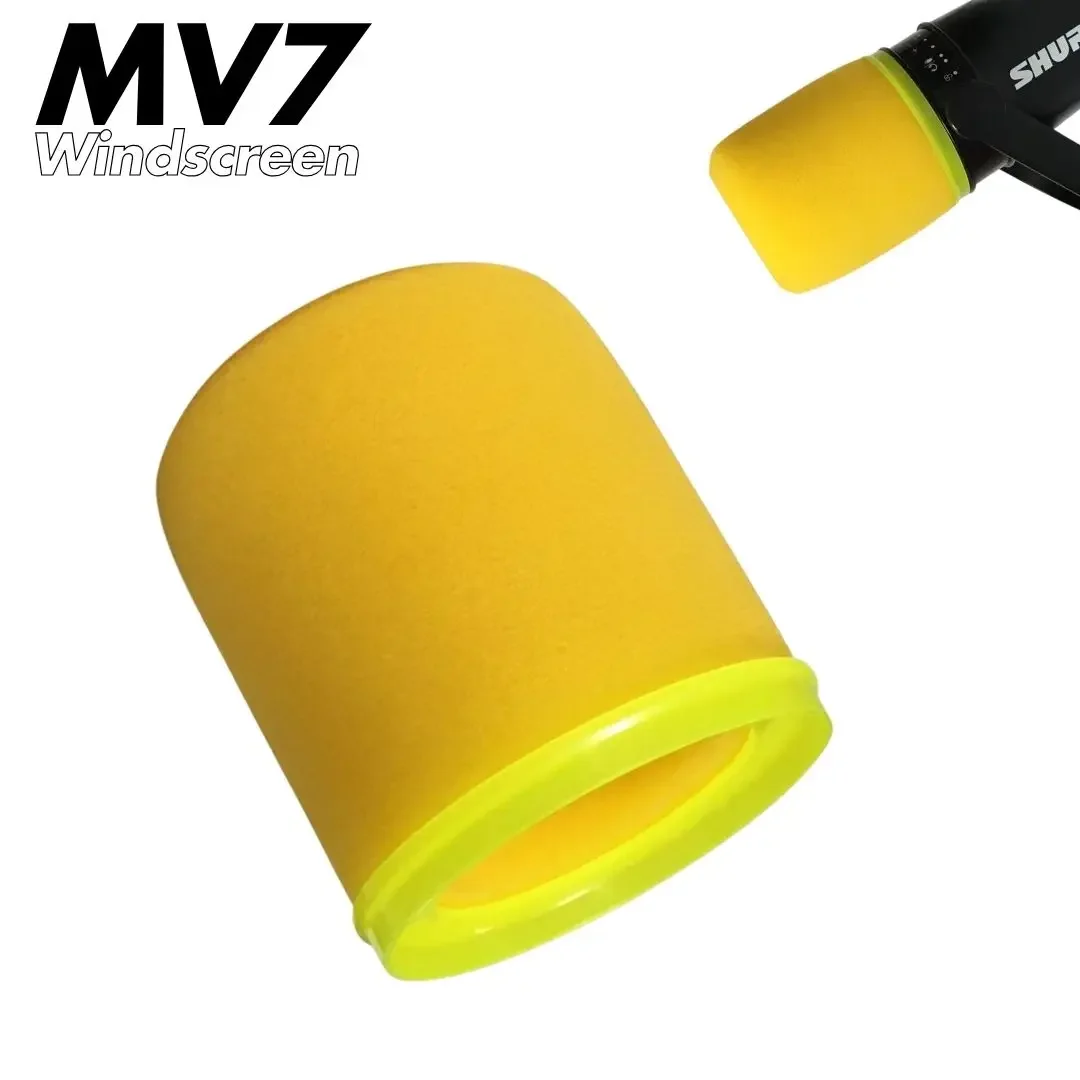 Premium Yellow MV7 Microphone Foam Windscreen Replacement Windshield for MV7 MV7+  MV7i and MV7x Microphone Models