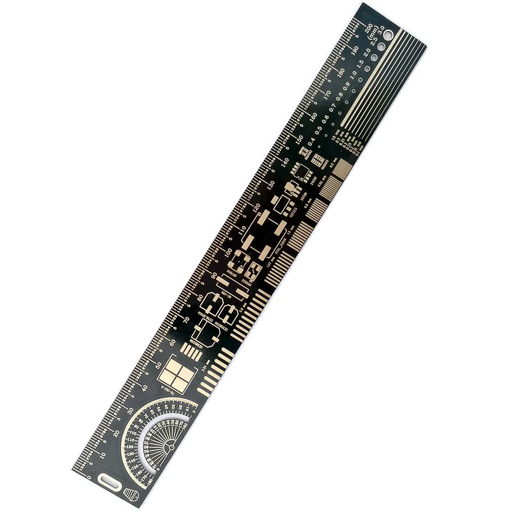10 pcs Multifunctional PCB Ruler EDA Measuring Tool High Precision Protractor 20CM Black