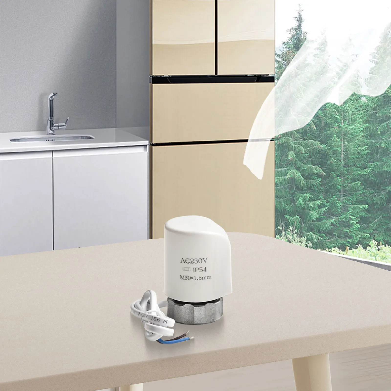 Actuadores térmicos eléctricos AC230V M30 * 1,5mm para válvula de radiador de calefacción de suelo distribuidor de agua actuadores eléctricos de