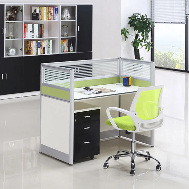 

Contemporary Office Modular Partition L Shape Panel Office Furniture 1 Person Workstation