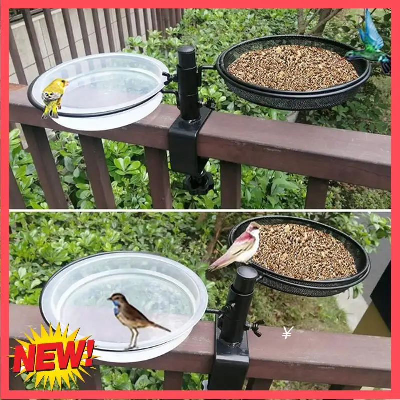 

B17C Bird Feeder - 2-In-1 Bird Bath And Feeder With Balcony Bracket For Outdoor Garden, Lawn, Balcony, And Patio