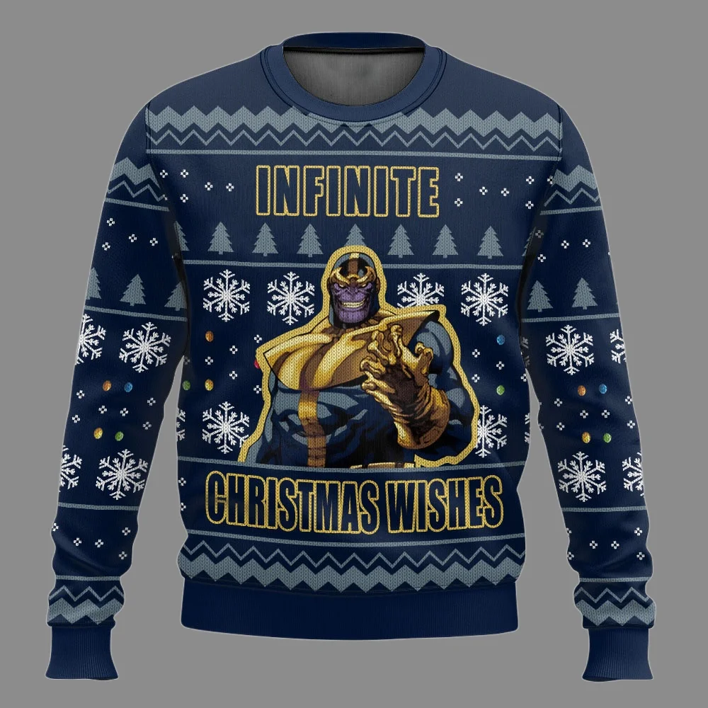 Disney Thanos Autunno e Inverno Stampa 3D Brutto Natale Uomo Donna Pullover Coppia Festa All'aperto Abbigliamento Casual 25/26