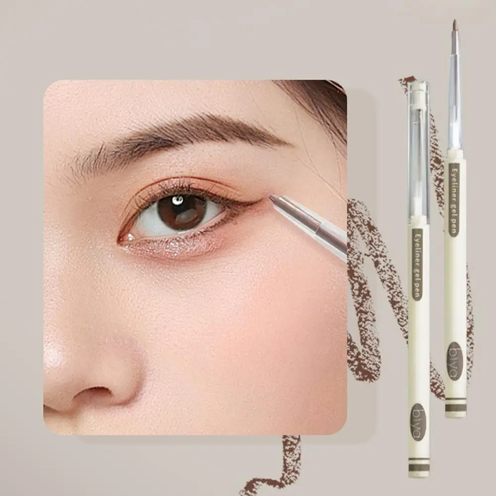 Lápis de delineador à prova d'água, cinza, marrom, preto, para mulheres, longa duração, smokey, punk, gel, caneta delineadora, ferramentas de maquiagem de beleza w8n9
