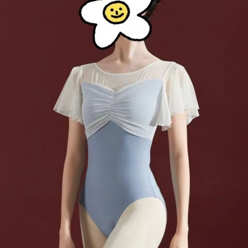 2024 New Simple Xiao Fei Sleeve Art Test Chinese Dance Practice Suit Gymnastics One-piece Ballet Dance Suit