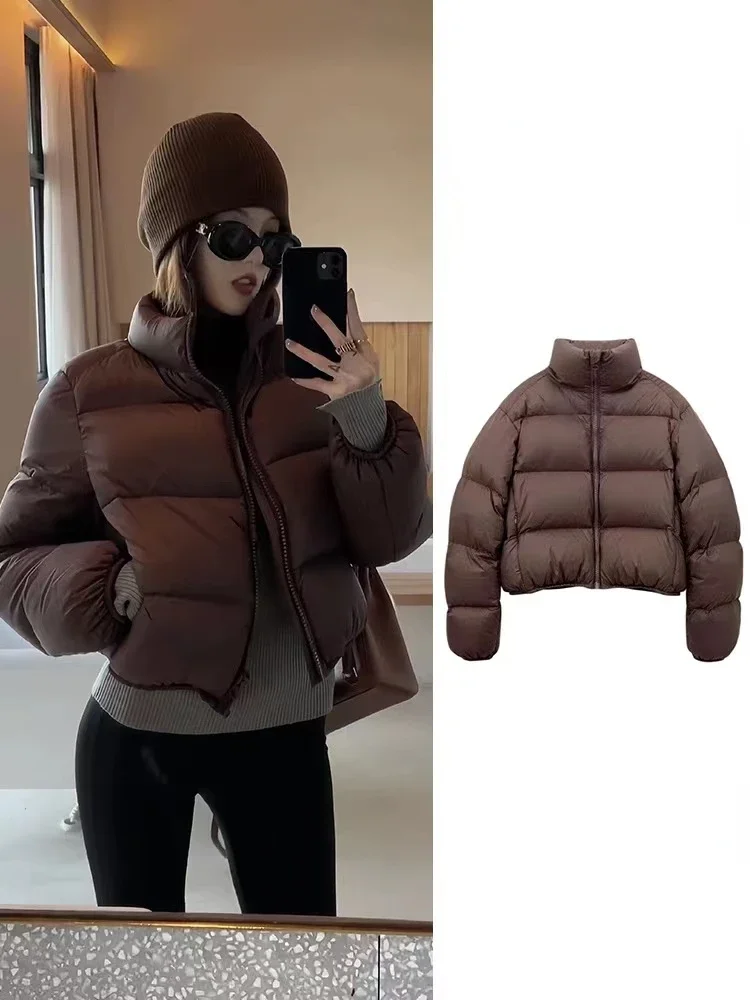 Ladies Fashion Winter Coats Girls Puffer Jacket Woman Casual Warm Outerwear Jackets Female Contrasting Colors Clothes VAJ609