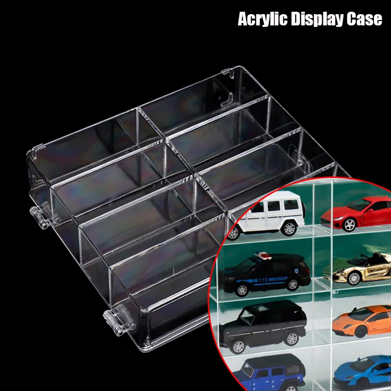 

1PC Acrylic Display Case Compatible With 8 Slots Display Case For Die Cast Toy Cars Standing On Office Home
