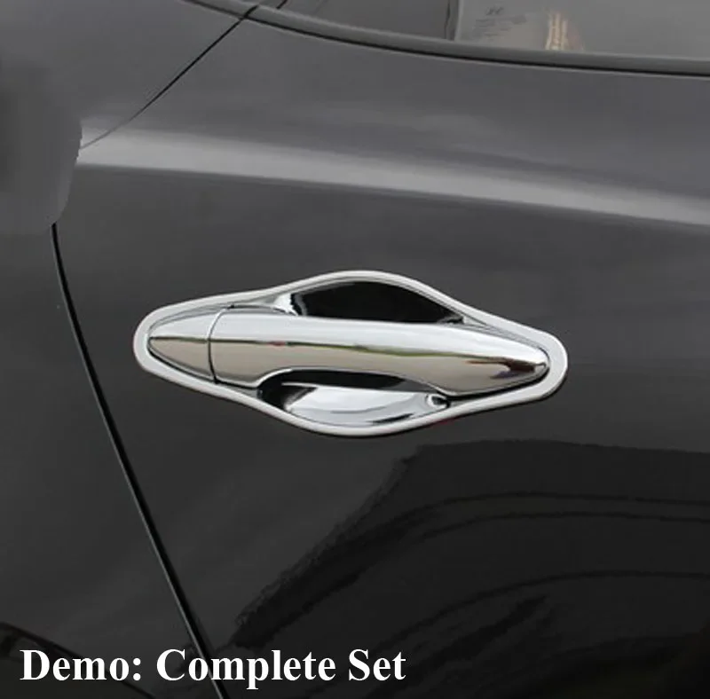 For Hyundai Solaris i25 Accent Verna 2011-2017 Car Styling Chrome Side Door Handle Cover & Door Bowl Cover 2012 2013 2014 2016