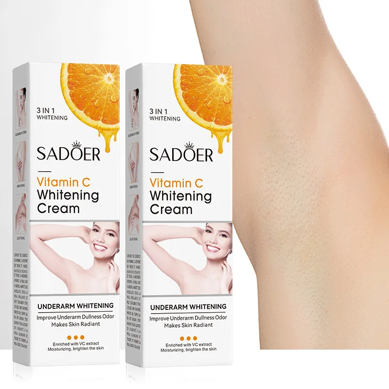 Underarm Whitening Cream Moisturizing Lighten Cream Intimate Areas Vitamin C Dark Spot Remover Neck Elbow Inner Thigh Knees