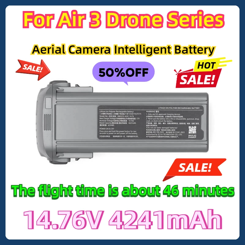 Battery Capacity 4241mAh for Air 3 Flight Time 46 Minutes Compatible Air 3 Drone Series Intelligent Flight Accessories Brand New