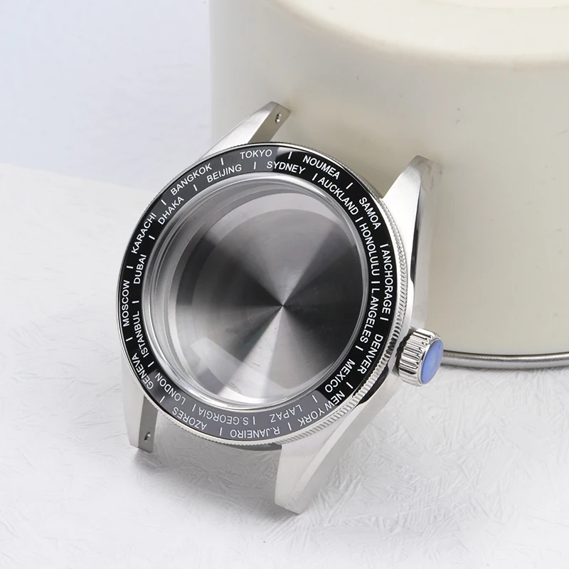 

Watch case Stainless Steel GMT case 39mm Sapphire glass Dive watch case fits Seiko for NH34 Automatic Movement Watch mod