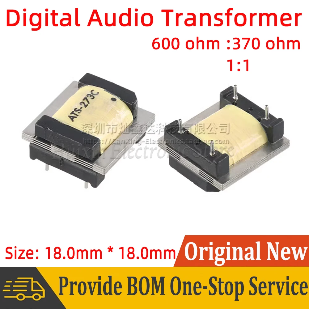 2pcs ATS-273C DIP Permalloy Audio Transformer Impedance Ratio 600 : 370 ohm 7.2mH 1:1 isolation Ni-Fe Transformer nickel steel