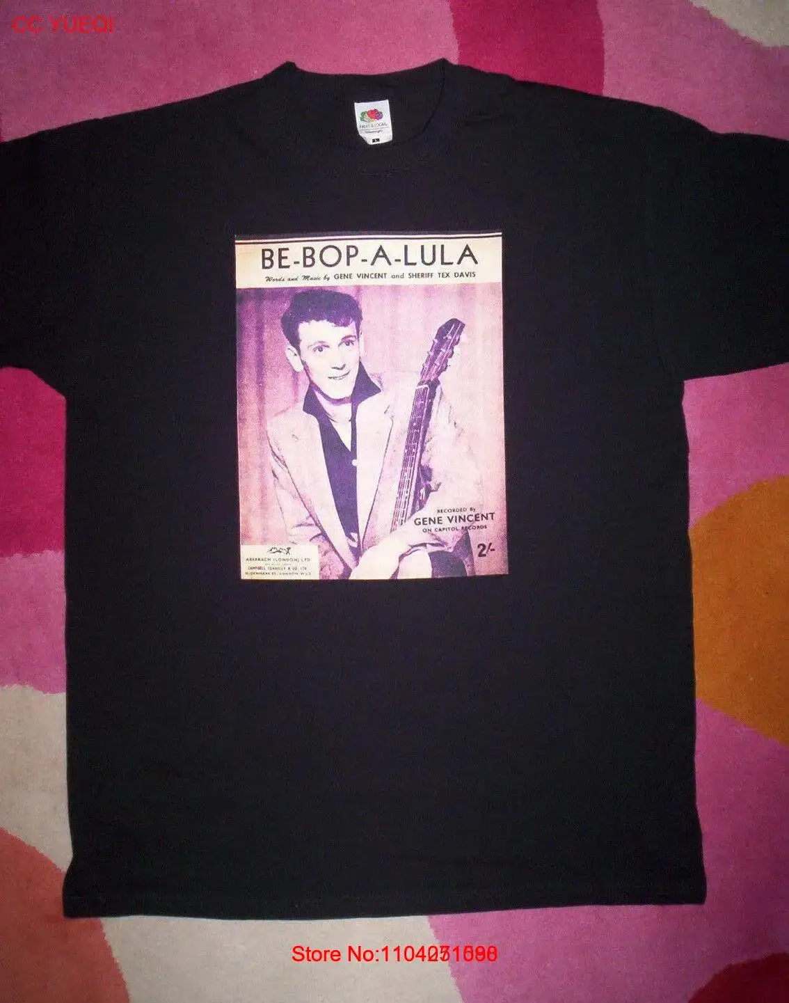 CAMISETA GENE VINCENT. BE-BOP-A-LULA. Rock'n'roll.