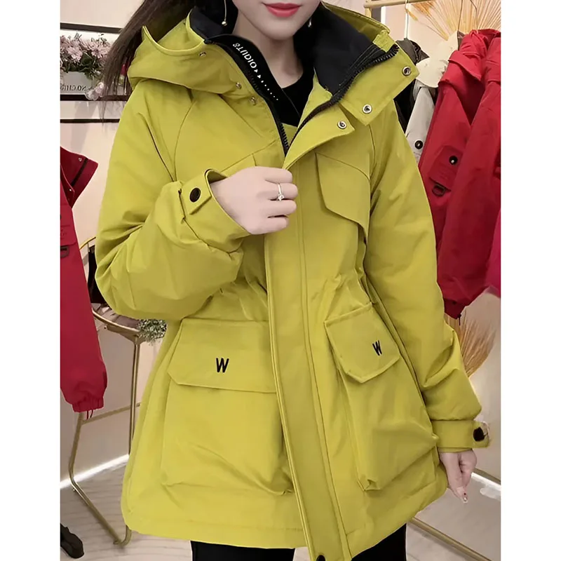 

2026 Spring Autumn New Women's Windbreaker Fashion Casual Tooling Jacket Women Hooded Harajuku Style Student Trench Coat Tops