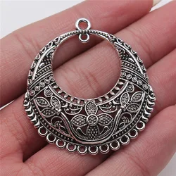 WYSIWYG 2pcs 42x46mm 2 Colors Porous Earring Connector Pendant For DIY Jewelry Making Handmade Jewelry Craft Findings