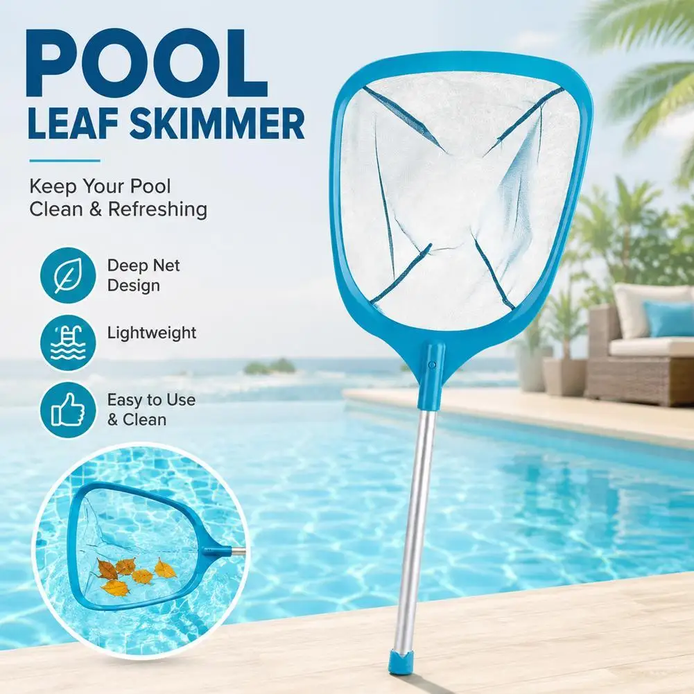 Swimming Pool Leaf Rake Mesh Skimmer Net Pole Swimming Pool Spa Cleaning Skimmer Cleaning Tool