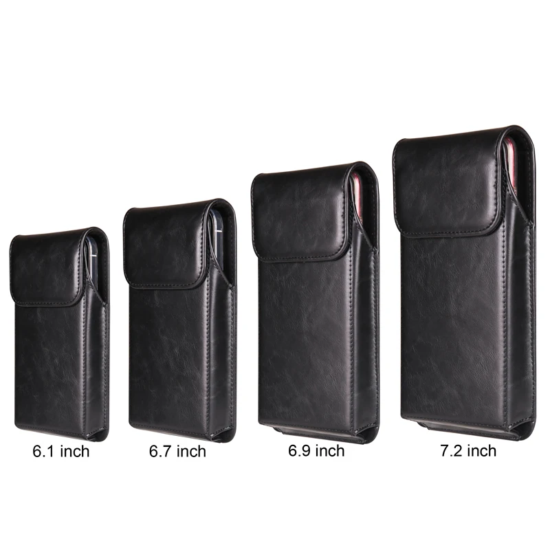 Luxury Cow magnetic Leather Belt Clip Phone Case Men Travel Waist Bag For iPhone  Samsung Xiaomi Smart phone Holster Pouch Cover