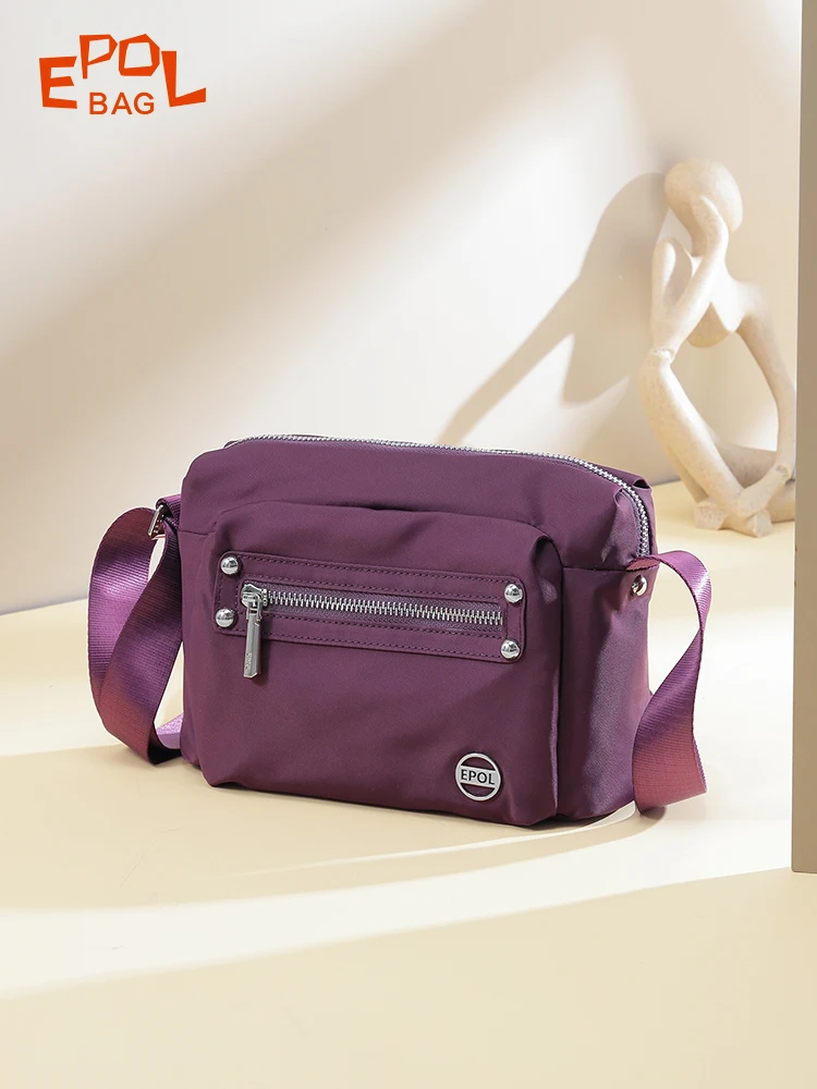 EPOL Women\'s Shoulder Bag 2024 New Fashion Casual Shopping Crossbody Bag Simple Oxford Adjustable Straps Messenger Bags 6088-07