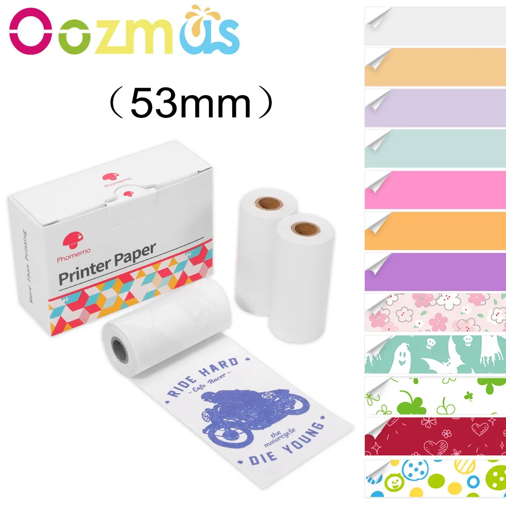 Phomemo Thermal Paper Self-adhesive Transparent Sticker For T02 M02X Pocker Printer Sticky DIY Photo Texts Study Notes Printing