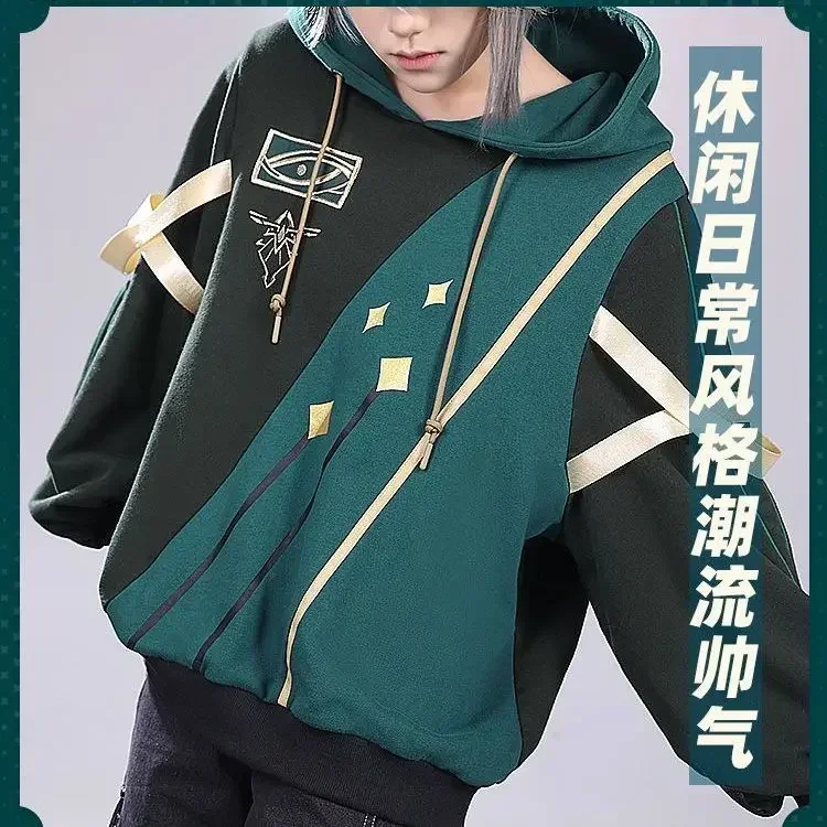 Game Anime Cosplay Kaveh Alhaitham Spring Autumn Daily Leisure Clothes Polyester Long Sleeve Hoodie Coat Costume