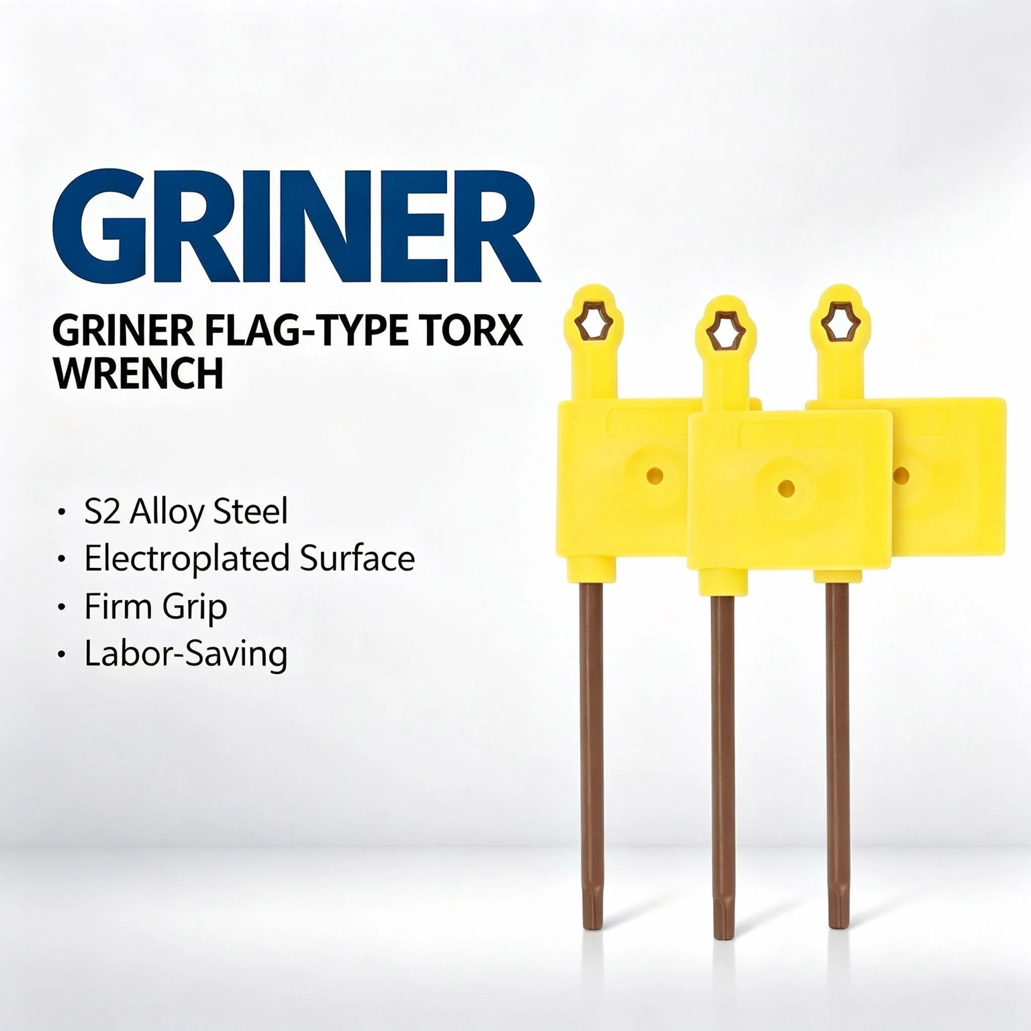 GRINER Flag Type T‑Type Torx Wrench T6 T8 T10 T15 T20 CNC Tool Holder Screw Spanner For Turning Tool Milling Cutter