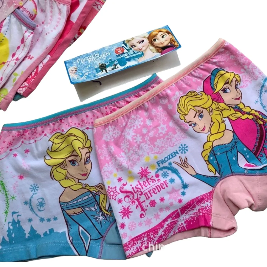 HOT TOYS Girl Cartoon Prints Boxers Fine Cotton Panties Bright Color Frozen Sofia Design Underwear Size S-XL For Kids 110-150