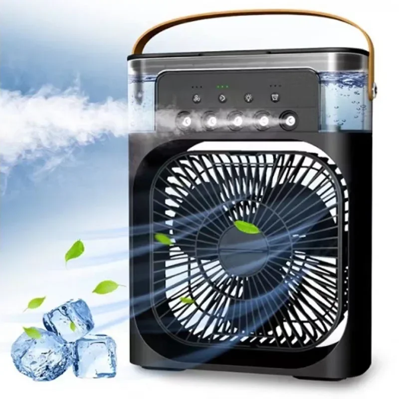 Car household dual-purpose five-hole spray fan humidification refrigeration air conditioning fan desktop mini air cooler USB fan