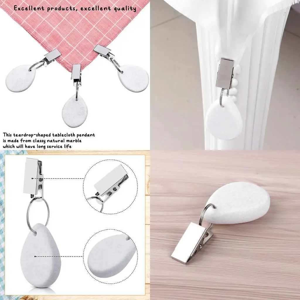 

G6KF 4 Pcs Metal Holder ClipTeardrop Table Cover Tablecloth Family Dinner Outdoor Wedding Party Home Decoration