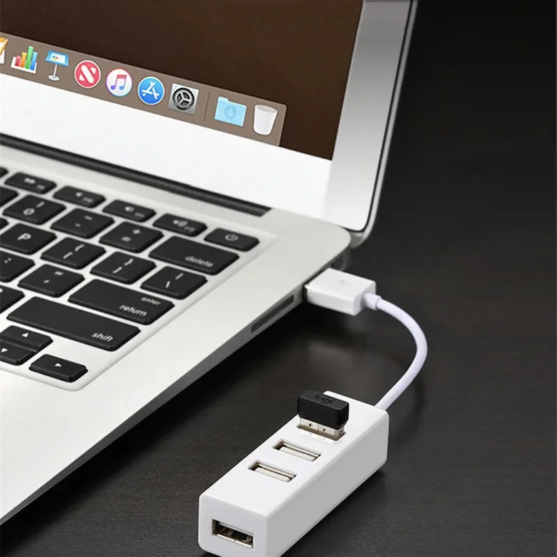 Hub USB متعدد 2.0 Hub USB Splitter محول الطاقة عالي السرعة 4 منافذ الكل في واحد للكمبيوتر الشخصي Windows ملحقات الكمبيوتر
