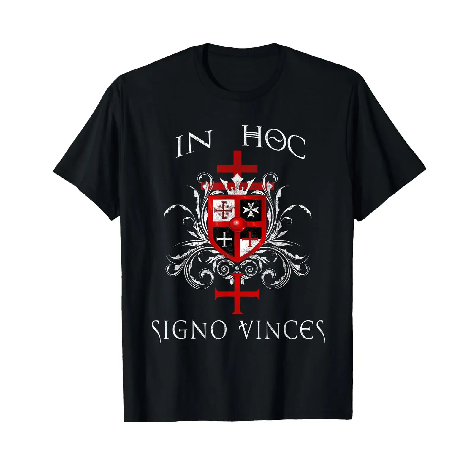 Knights Templar In Hoc Signo Vinces T Shirt vintage Washed Stylish Top For Everyday Wear Casual Versatile graphic fashion
