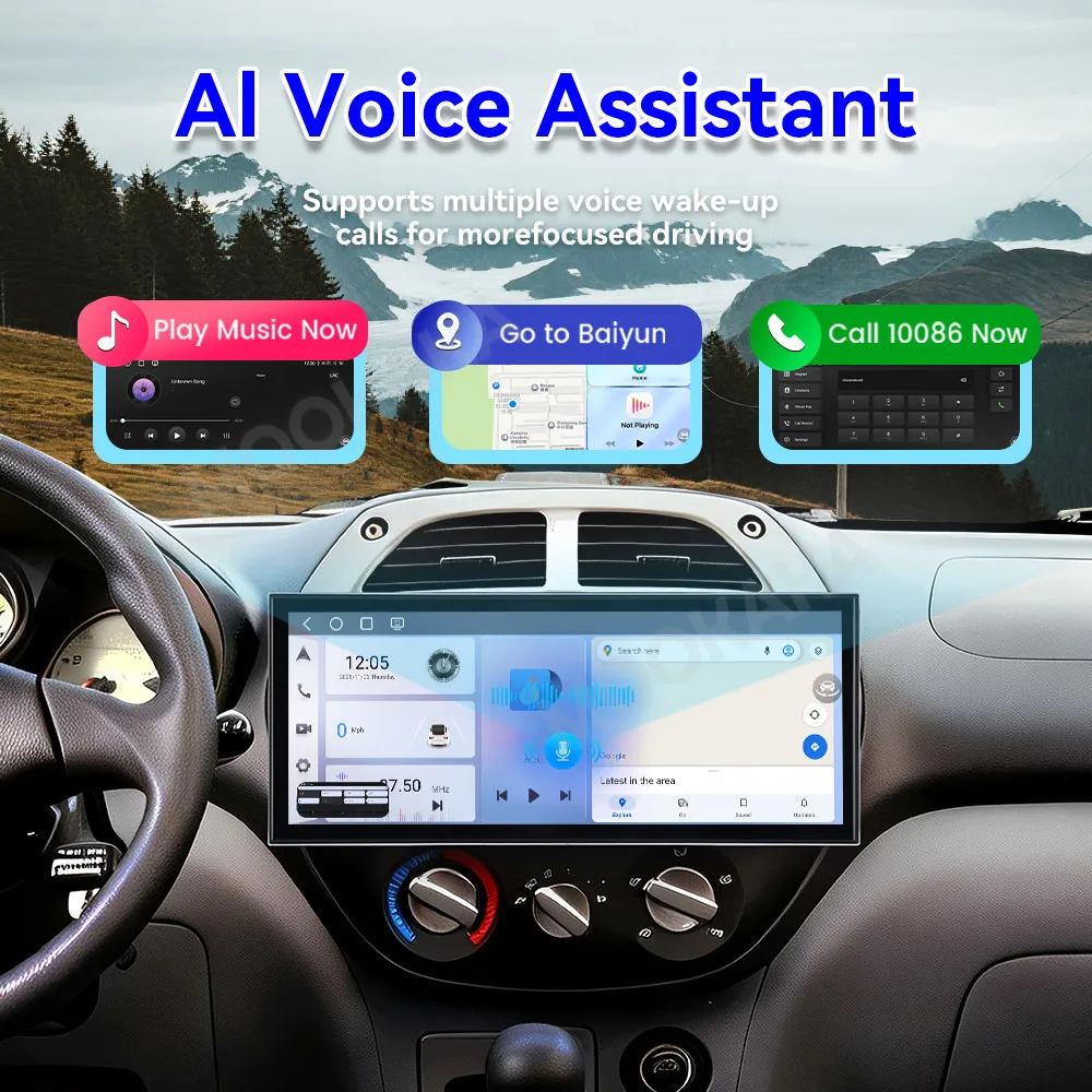 15.8 In Android 15 Carplay Radio For Toyota RAV4 2003~2005 Qualcomm Multimedia Player Navigation Car Stereo Receiver Head Unit