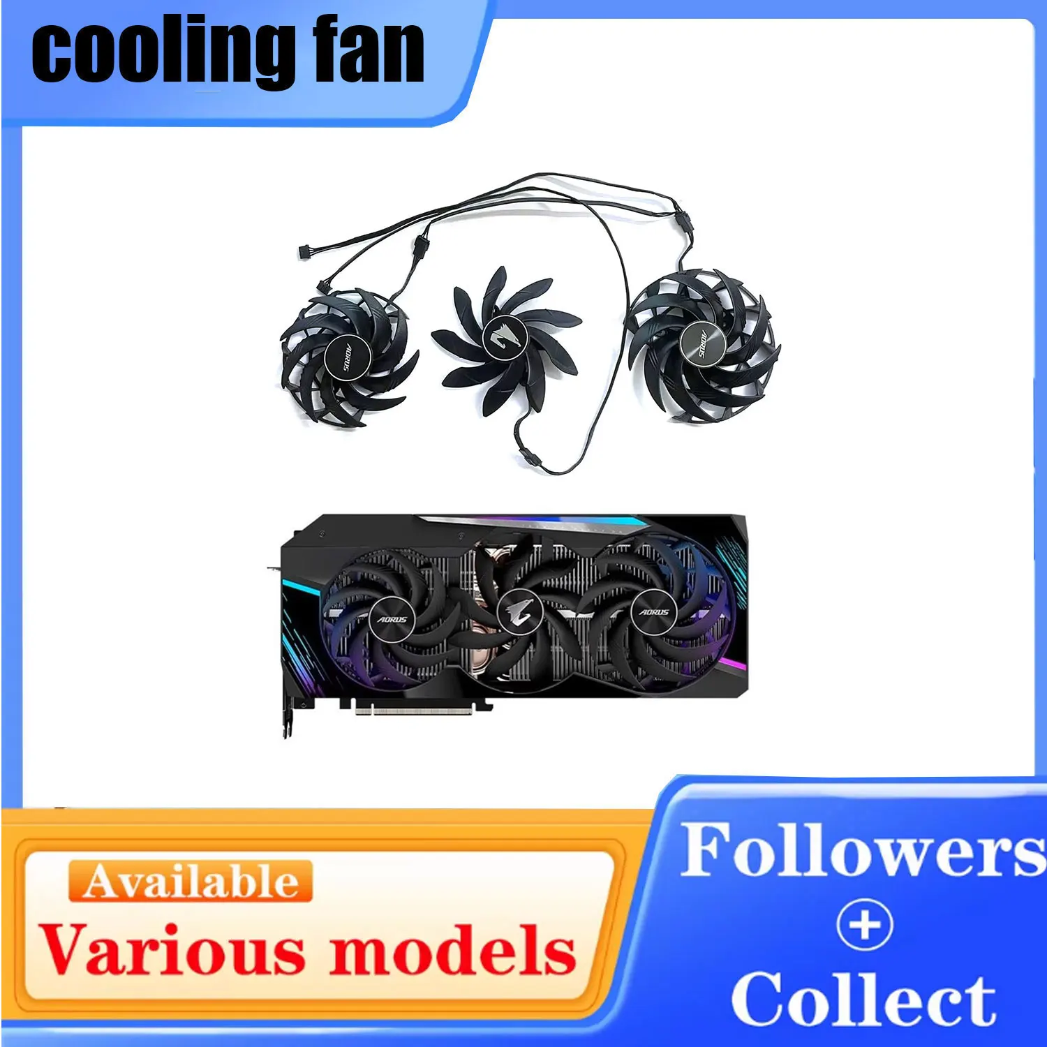 PLD10015B12H 4PIN RX 6800 XT GPU Fan for Gigabyte AORUS Radeon RX 6800 6800XT 6900XT Graphics Card