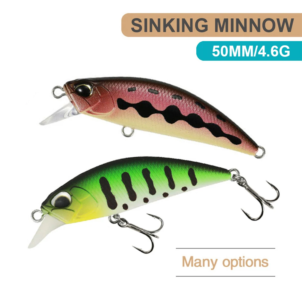 5cm 4.6g Fishing Lure Micro Minnow Wobbler Sinking Artificial Hard Bait Jerkbait Small Size Stream Bait For Bass Trout MN702