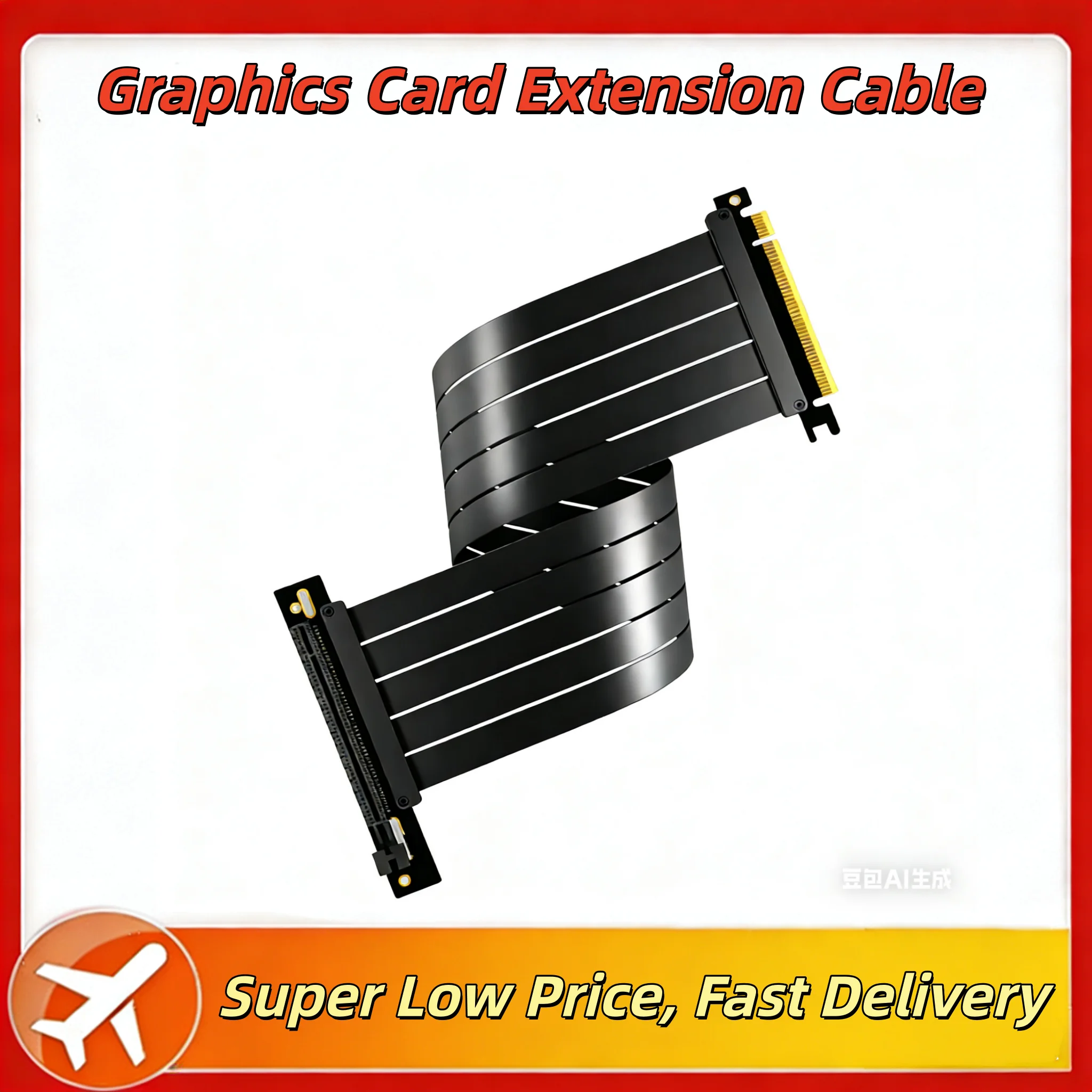 

PCIE 4.0 X16 Riser Cable 90°/180° Graphics Card vertical Mounting PCI-E Extension Flexible Extender For Desktop PC