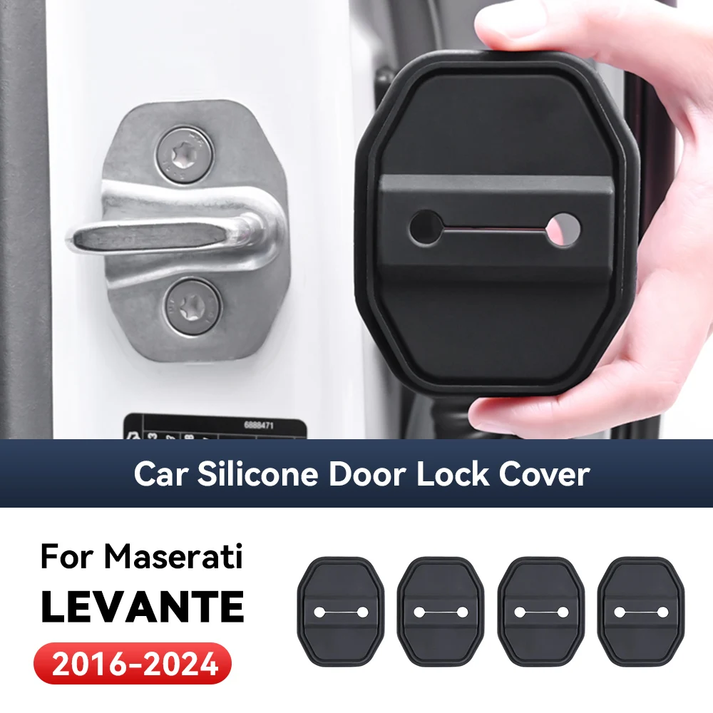 

4 шт., аксессуары для украшения автомобиля, силиконовая защита, автоматический дверной замок, защелка, чехол амортизатора для Maserati Levante 2016-2024
