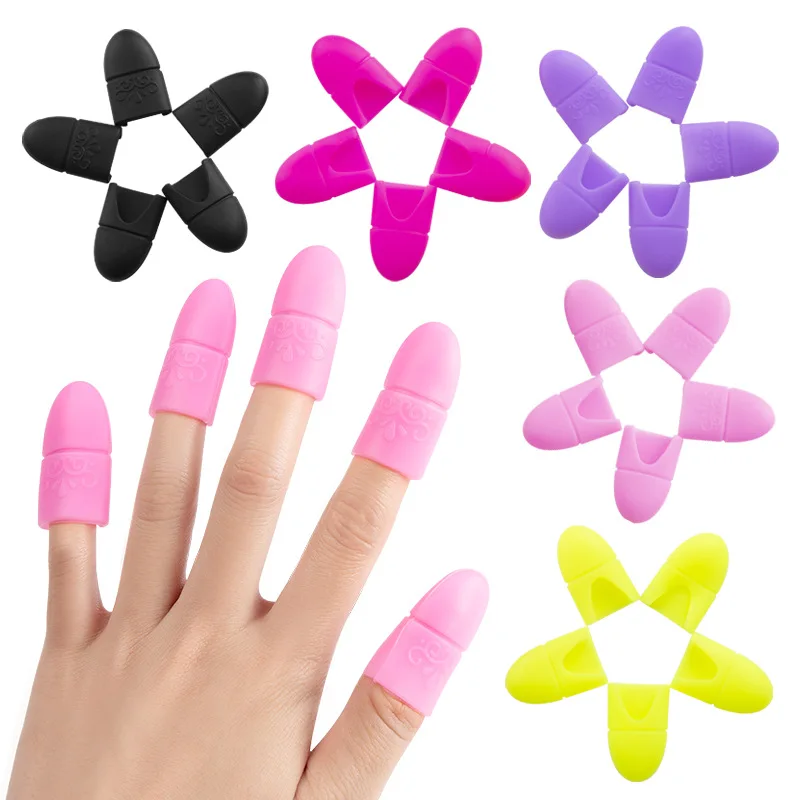 Clip per smalto per unghie da 10 pezzi Soak Off tappo in Silicone Gel Remover Wraps suggerimenti per la pulizia sgrassante copertura per le dita vernice strumenti per Manicure