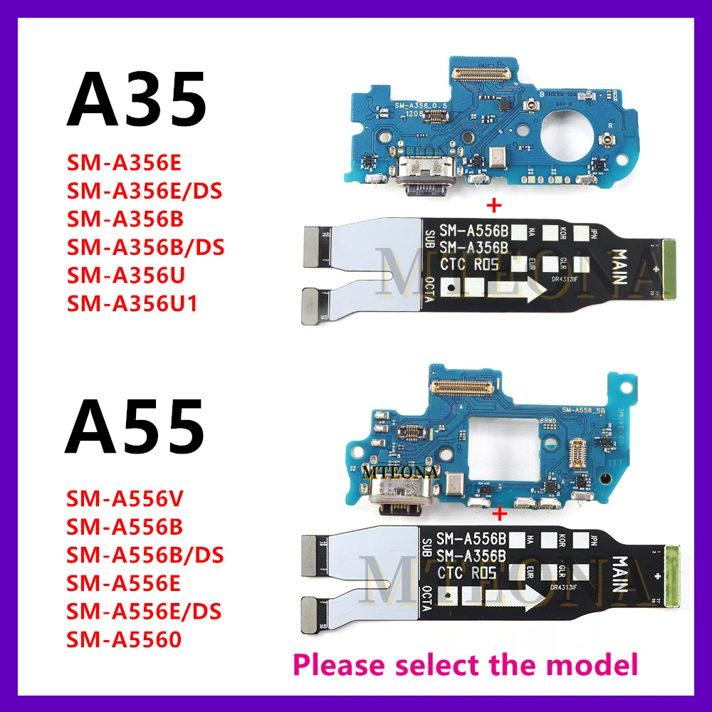 

For Samsung Galaxy A55 A35 SM-A356 A556 USB Type-C Fast Charger Charging Port Dock Connector Mic Main Board SUB Flex Cable