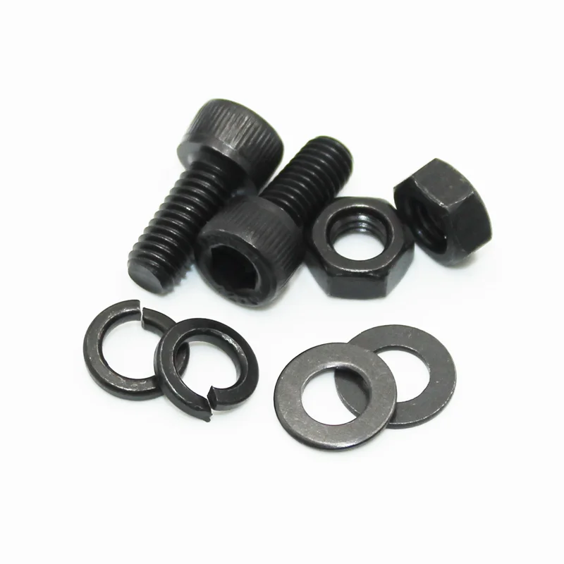 Schwarz 2500P Innensechskantschrauben Set M2 M2,5 M3 M4 M5 M6 DIN912 12,9 Innensechskantmutter Stahl Halbrundkopf Innensechskantschraubenmuttern – Detail 2