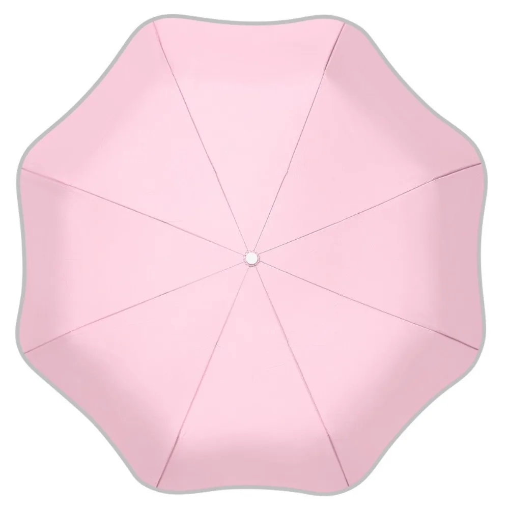 Reflective Edging Portable Sunshade Umbrella Sunscreen UV Protection 3-Fold Umbrella Black Rubberized Windproof Rain Umbrella