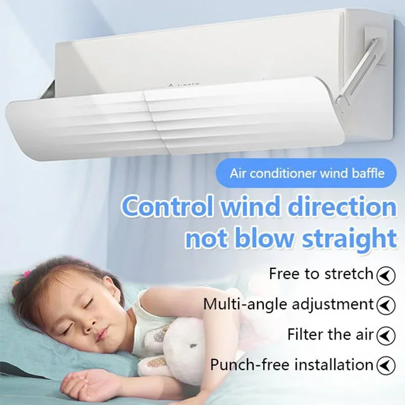 Adjustable Air Conditioning Wind Deflector Cover Windshield Air Conditioner Tools Air Baffle Shield Home Office Accessories