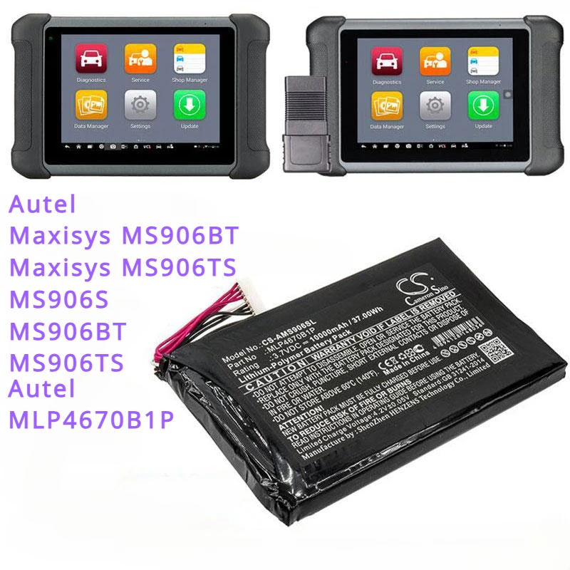 

10000mAh Diagnostic Scanner Battery for Autel Maxisys MS906BT, Maxisys MS906TS, MS906S, MS906BT, MS906TS