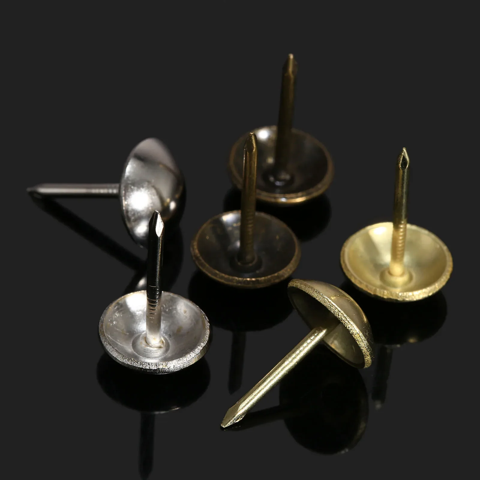 100pcs Vintage Head Upholstery Nails Antique Bronze/Gold/Silver Tack Stud Wood Furniture Decorative 11mmx17mm Pushpin box wine