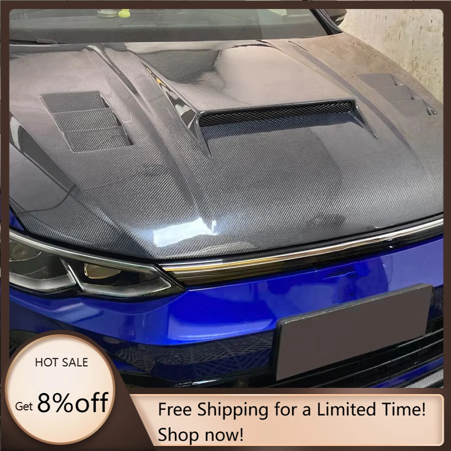 

Factory Direct Carbon Fiber Engine Hood Front Valve Cover Body Kit for VW Golf 8 Pro GTI R MK8 2020-2022