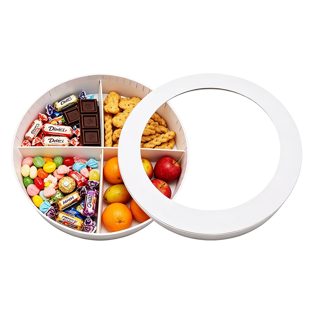 9inch Empty Charcuterie Ramadan Sweet Packing Circle Round Shaped Cardboard Gift Box with Window