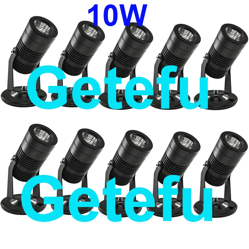 Getefu 10 Piece LED Garden Spike Light Black 8