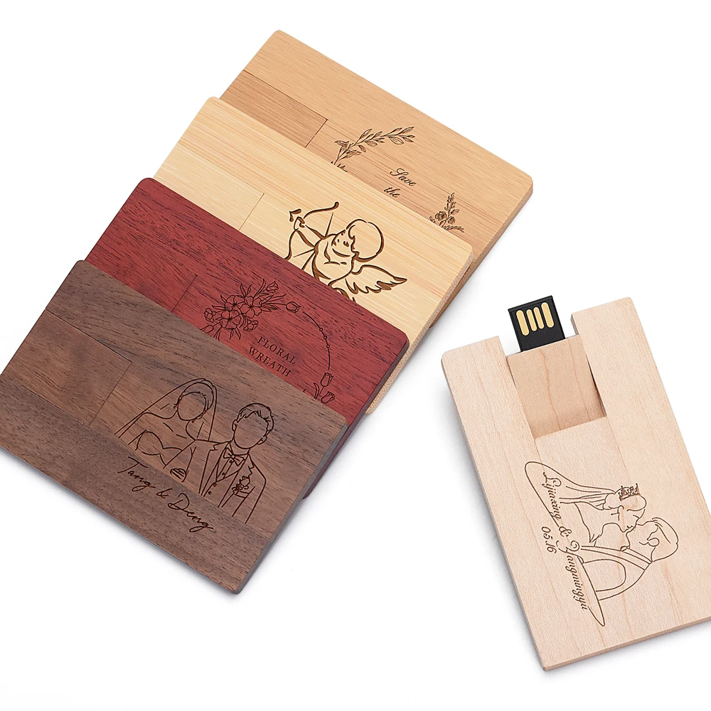 20 Stück USB-Sticks 128GB mit kostenlosem individuellem Logo, 64GB, 20 Stück, Holzkarten-Speicherstick, Geschäftsgeschenk, Pendrive 32GB – Detail 7