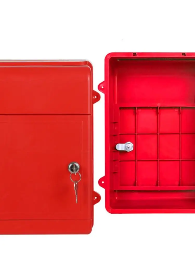 Boîte aux lettres murale légère avec serrure, boîte aux lettres en plastique, gain de place, ouverture large, boîte aux lettres pour la maison, la cour, le bureau