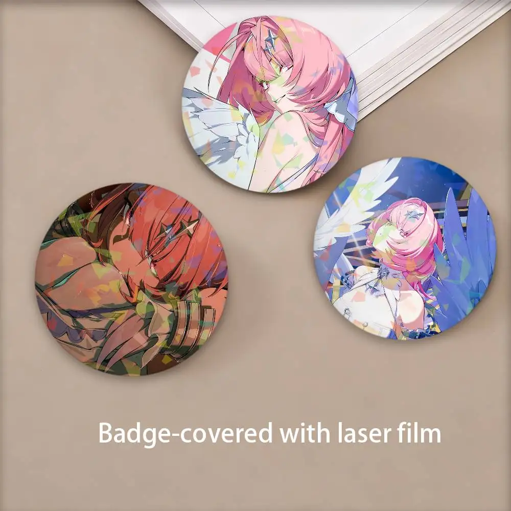 Remielle Dan Game Zenless Zone Zero Round Badge for Backpack Accessories Laser Lapel Pins Jewelry Gifts