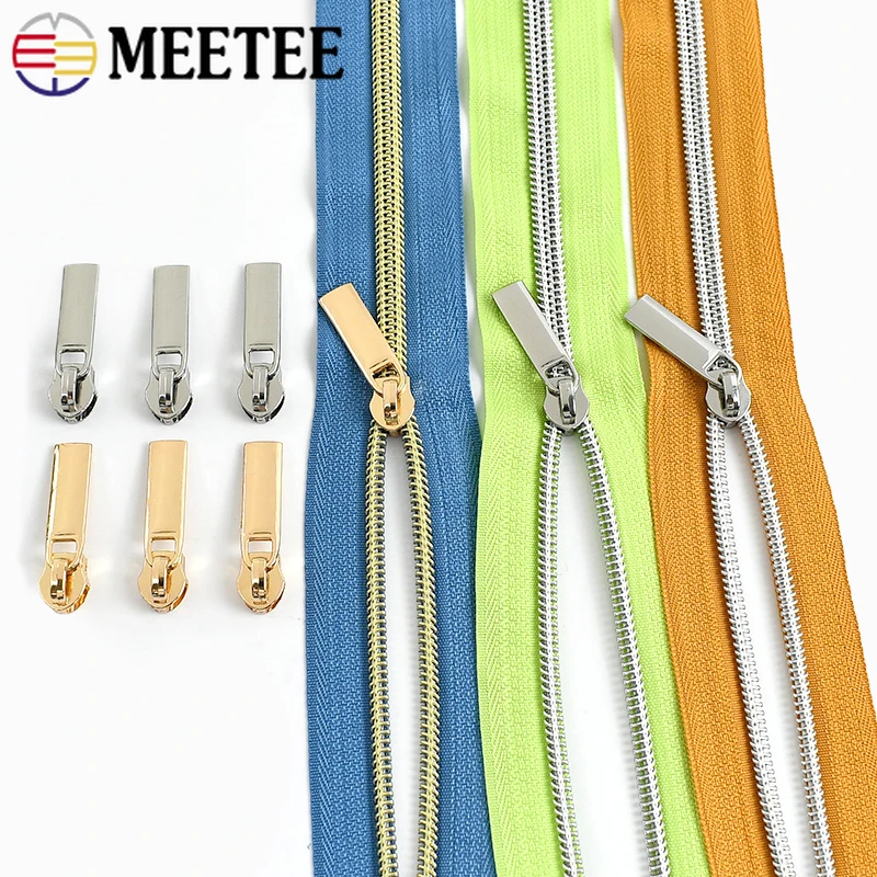 

2/5/10/20M 5# Nylon Zippers with Zipper Sliders for Garment Closure Zip Coil Bag Replace Zips Repair Kit DIY Sewing Accessories