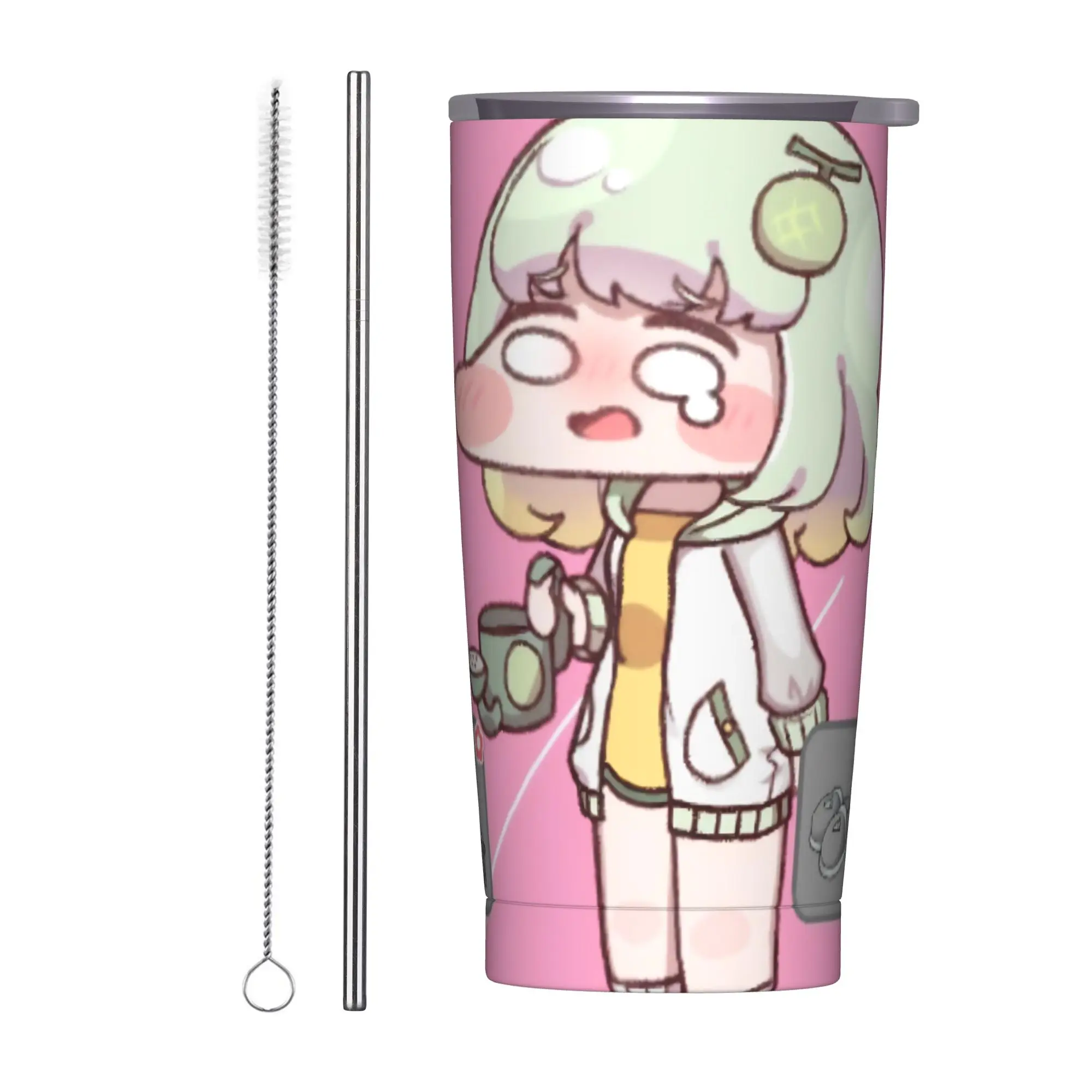Trickcal C-Chibi Go Games Insulated Tumbler with Straws Lid  Stainless Steel Coffee Mugs Outdoor Travel Car Bottle Cup 20oz