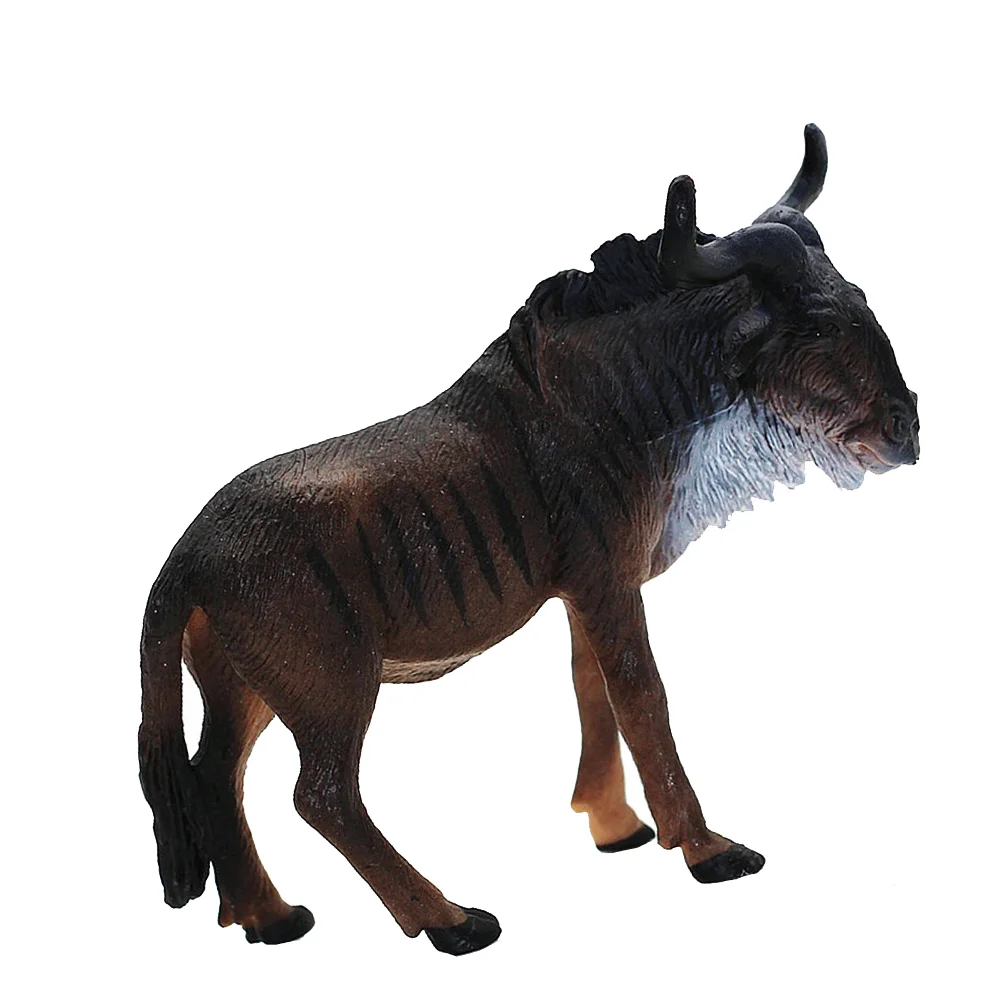 African Wildebeest Model Animal Decoration Figurine Models Statue Wildlife Kids Cognitive Pvc Decorative